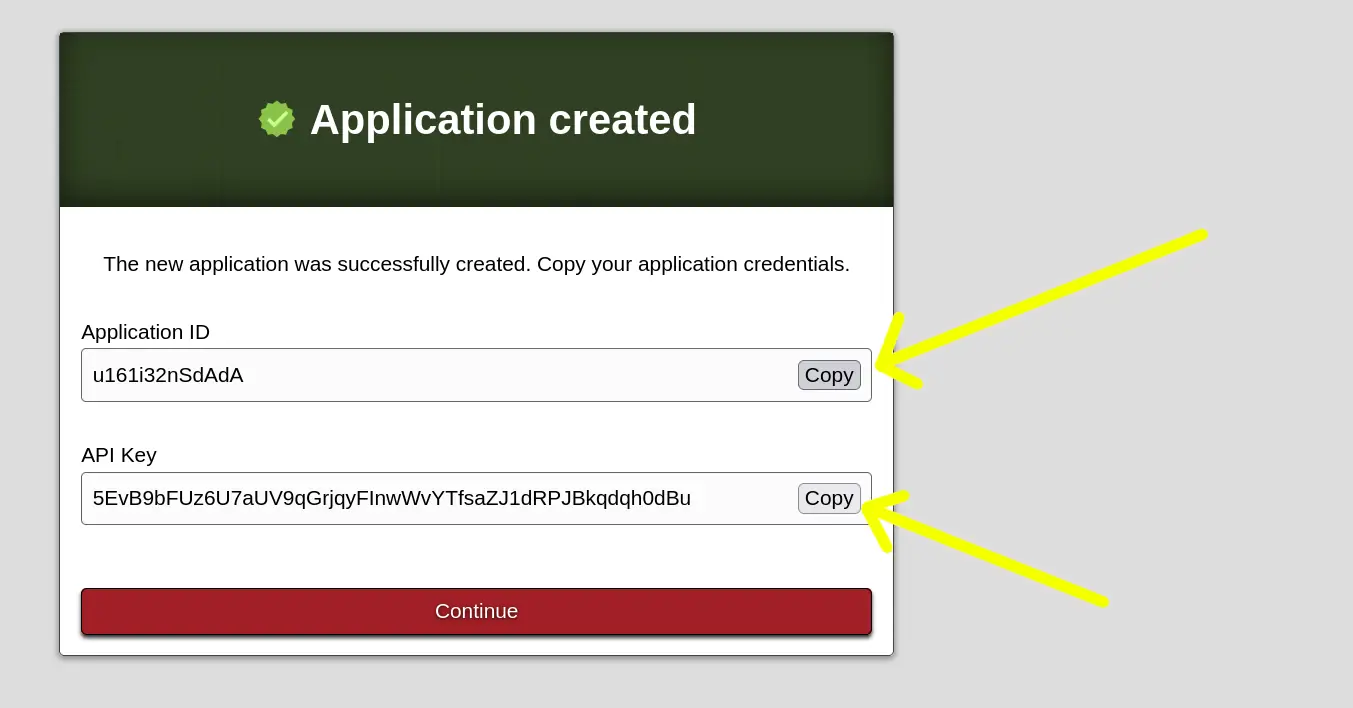 Capture application application confirmation window, copy credentials