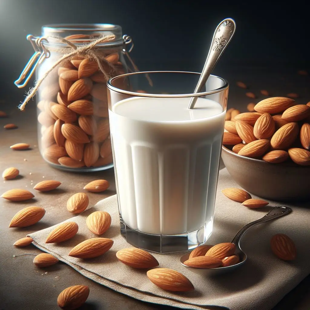 Un vaso de leche de almendras